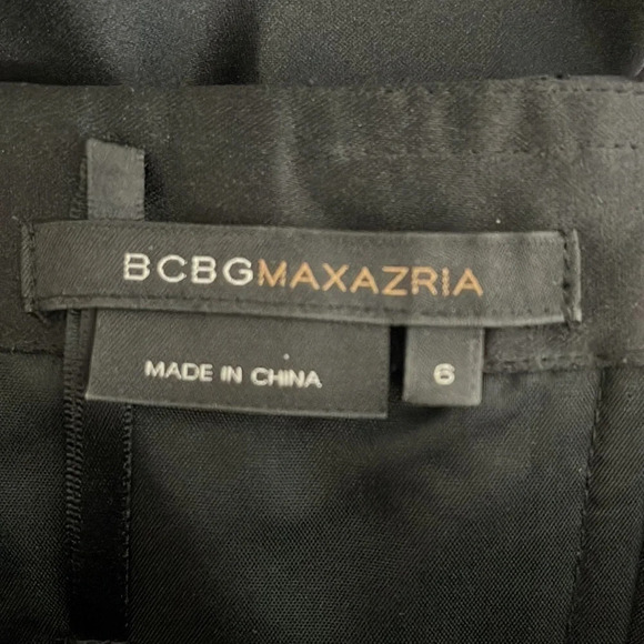 BCBGMAXAZRIA Satin Tied Cocktail Midi Dress Black Crinoline Spaghetti Strap 6 - Picture 8 of 12